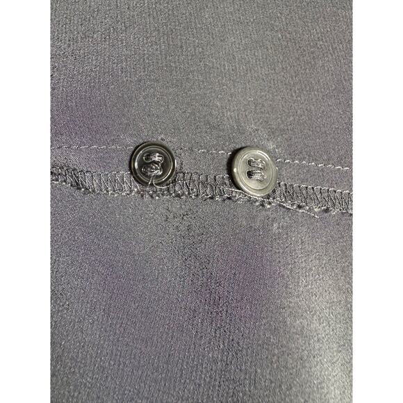 Eileen Fisher Silk Gray Button Down Dress Size S Roll Up Sleeves Front Pockets - Picture 9 of 12
